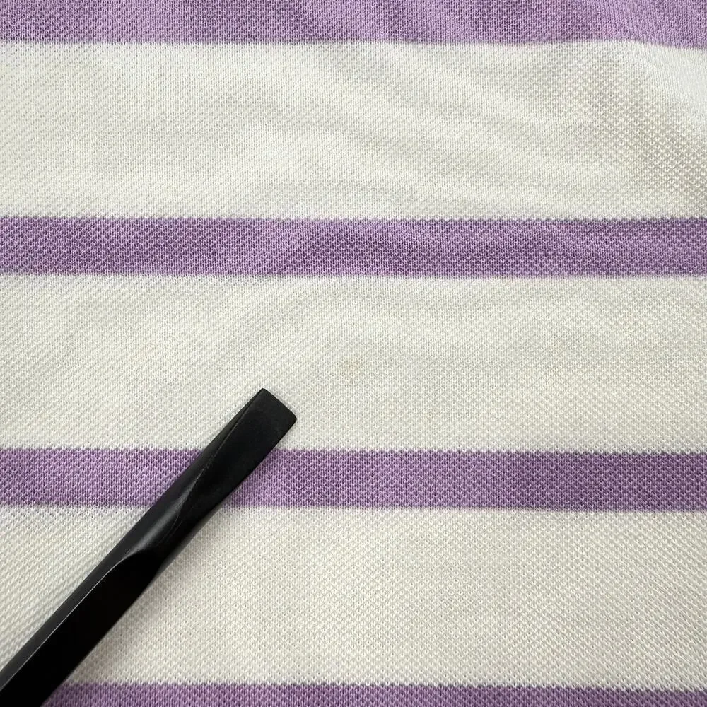 Polo Golf Ralph Lauren Stripe Polo Shirt Large Pima Cotton Lavender Off-White